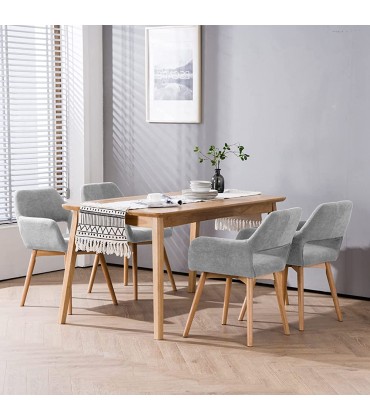 Homy Grigio Modern Dining Chairs Set of 4 Kitchen & Dining Room Chairs Dining Chairs Set of 2 for Living Room Bedroom Dining Room Arm Chairs Guest with Solid Wood Legs Set of 2,Gray