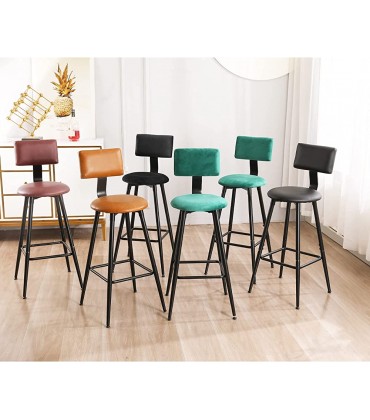 Counter Height Bar Stools with Back Barstools 26 Inch Counter Stools Chairs with Metal Legs Velvet Upholstered for Pub Restaurant Kitchen Island Emerald